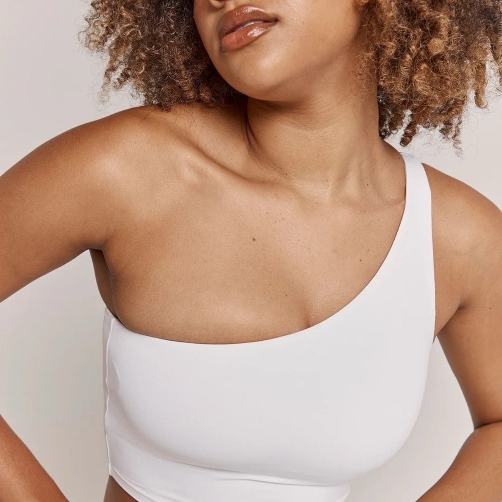 Ryderwear White One-Shoulder Tank Bra